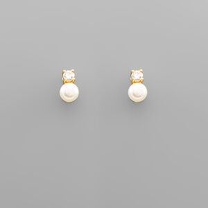 CZ Pearl Studs